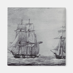 Oceanic Trek Graphic Ships Fine Art Magnet