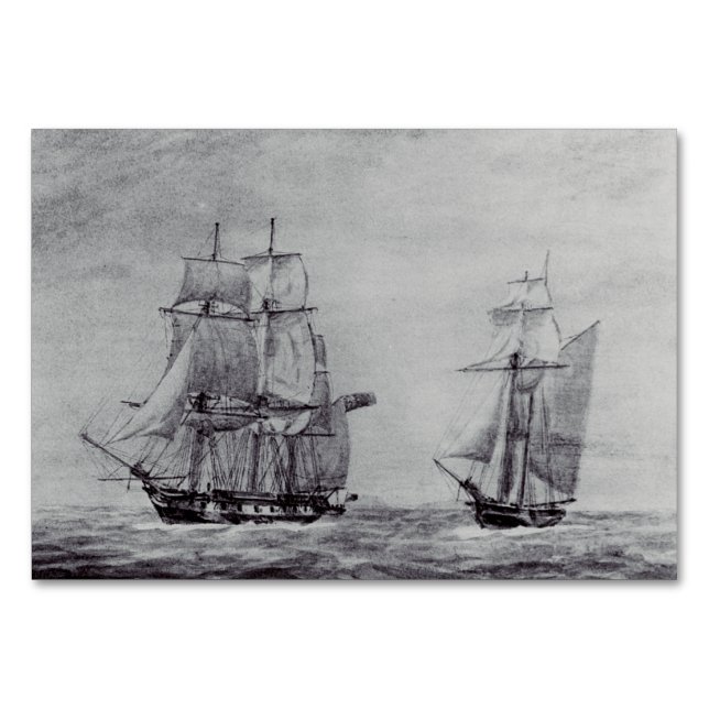 Oceanic Trek Graphic Ships Fine Art Table Number (Front)