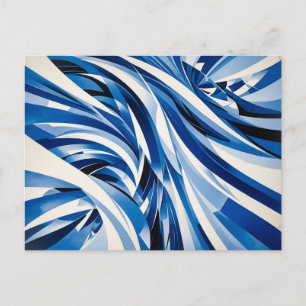 Oceanic Wave Flow Abstraction Postcard