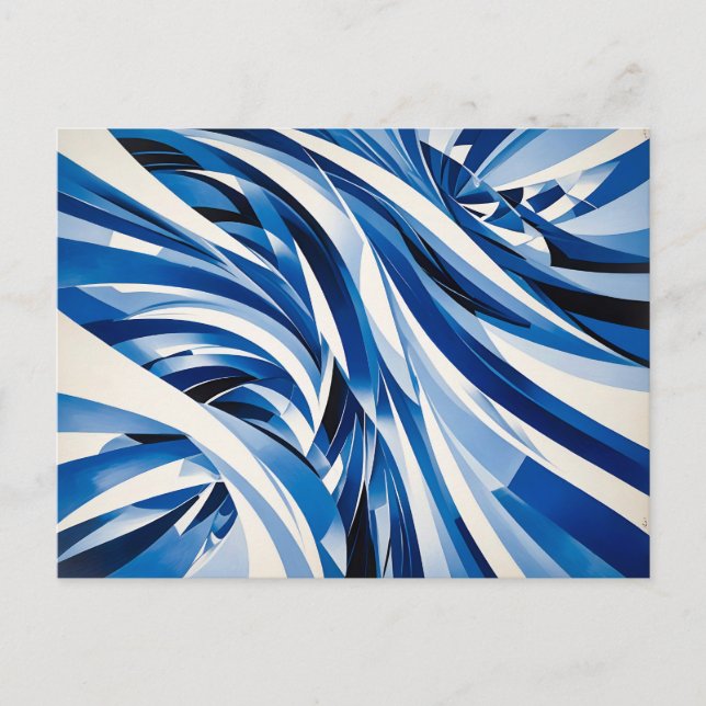 Oceanic Wave Flow Abstraction Postcard (Front)
