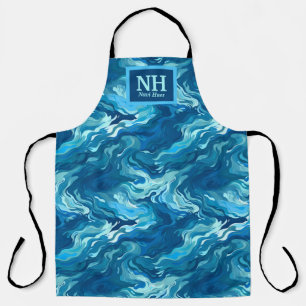 Oceanic Waves Customisable Chef Apron