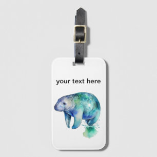 Oceanic Whisper Manatee, custom Luggage Tag