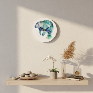 Oceanic Whisper Manatee Large Clock