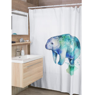 Oceanic Whisper Manatee Shower Curtain