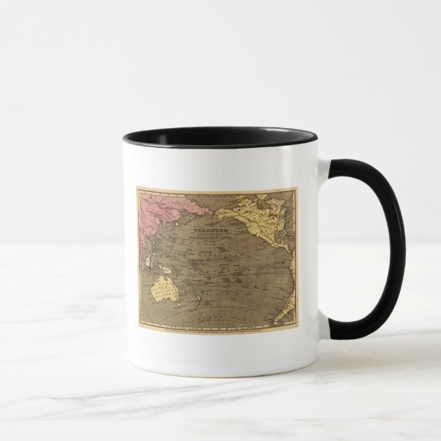 Oceanica Hand Coloured Atlas Map Mug (Right)