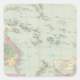 Oceanien - Atlas Map of Oceania Square Sticker