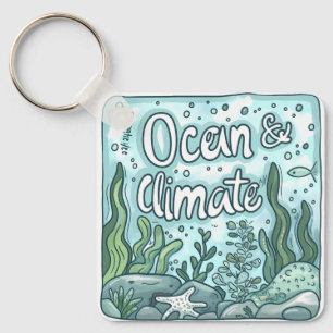 Oceans Day - Ocean & Climate Concept with Marine Key Ring