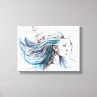 Oceans girl Nautical Surreal Painting art 