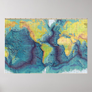 Oceans Map Poster
