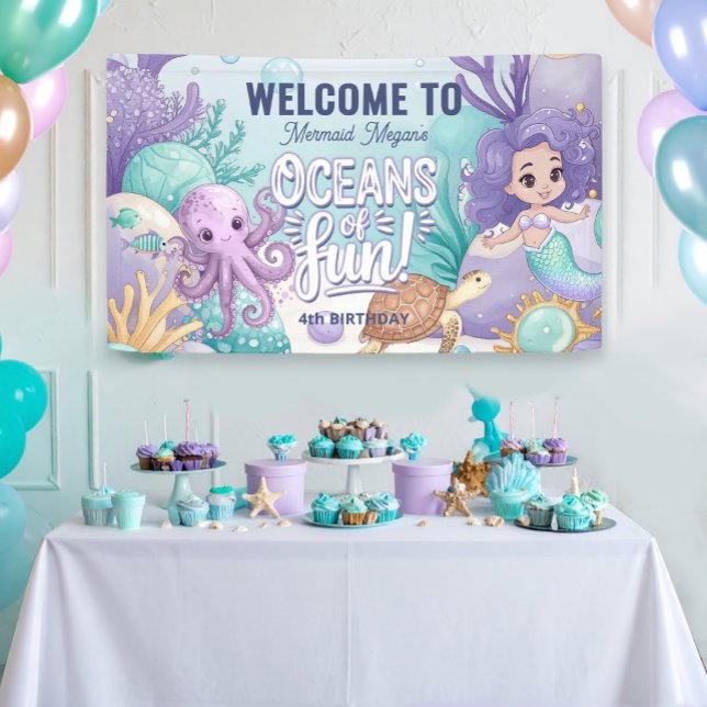 Oceans of Fun Mermaid Birthday V1 ID1142 Banner (Creator Uploaded)