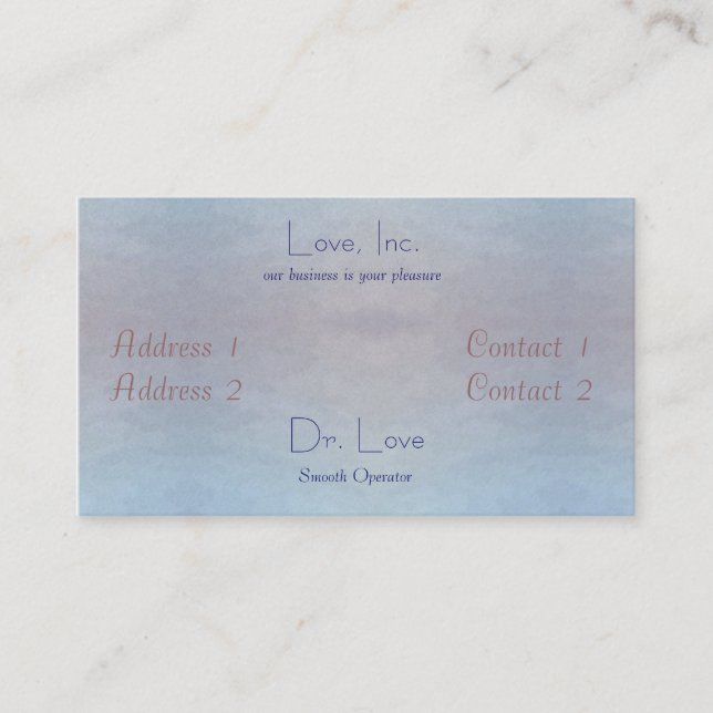 Oceans of Love Wedding Business Card (Front)