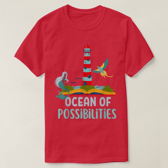 Oceans of Possibilities Summer Reading 2022 Mermai T-Shirt (Design Front)