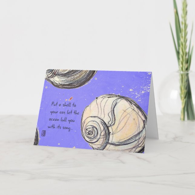 Ocean's Song Sea Creatures Shell Greeting Card (Front)