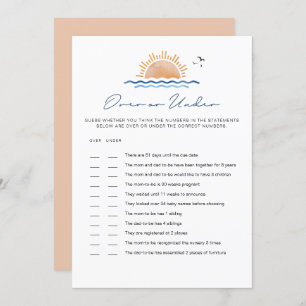 OCEANSIDE Beach Baby Over Under Baby Shower Game Invitation