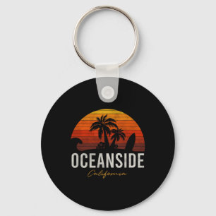 Oceanside Beach California Palms Vacation Surf Sun Key Ring