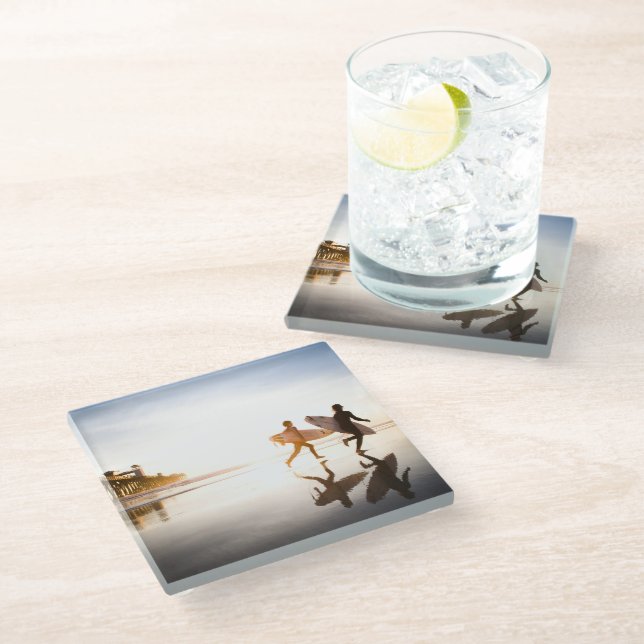 Oceanside Beach Glass Coaster (Angled)