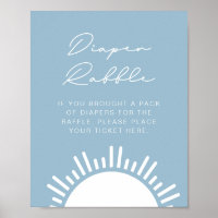 OCEANSIDE Beach Tropical Diaper Raffle Game Sign