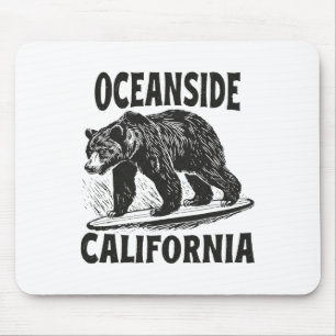 Oceanside California Ca Retro Surfer Beach Surf Vi Mouse Mat