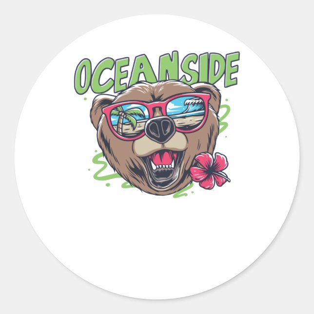 Oceanside Classic Round Sticker (Front)