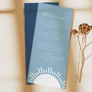 OCEANSIDE Dusty Light Blue Sun Ocean Themed Menu