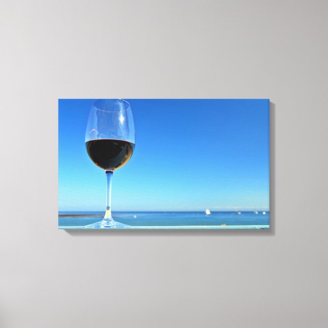 Oceanside Glass of Merlot Canvas Print (Front)