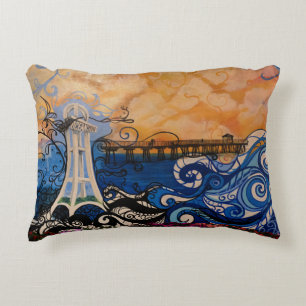 Oceanside Graffiti Decorative Cushion