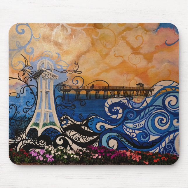 Oceanside Graffiti Mouse Mat (Front)