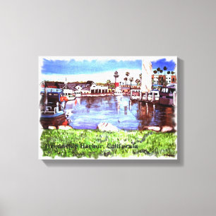 Oceanside Harbour Painting Wrapped Canvas