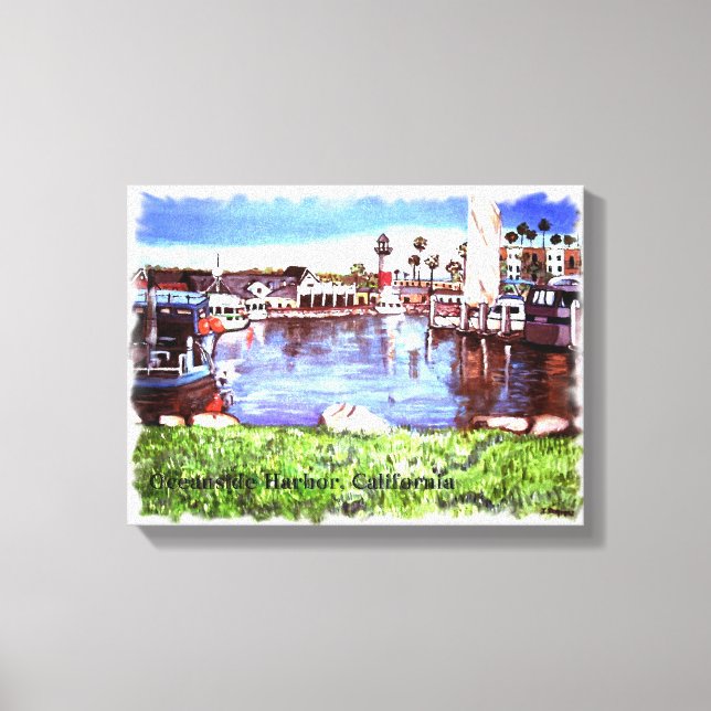 Oceanside Harbour Painting Wrapped Canvas (Front)