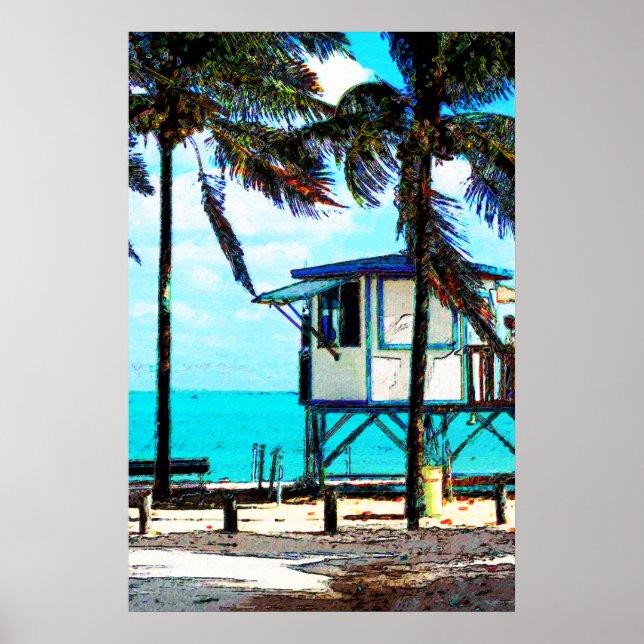 Oceanside Lifeguard Tower Poster (Front)