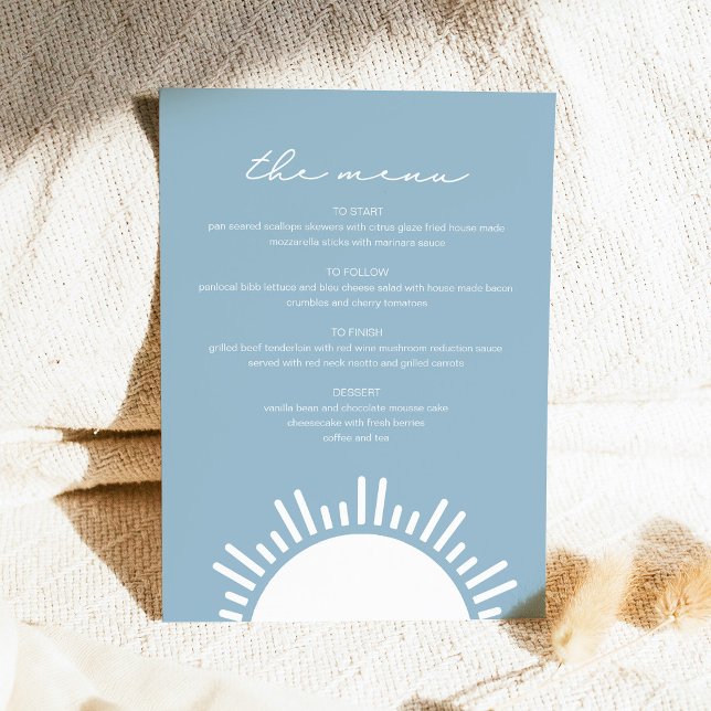 OCEANSIDE Light Blue Sun Ocean Themed Menu (Creator Uploaded)