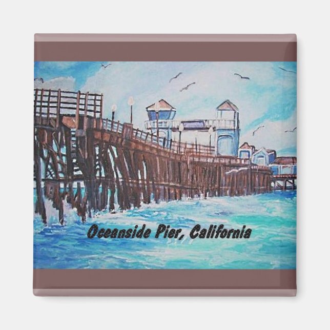 Oceanside Pier Painting Magnet (Front)