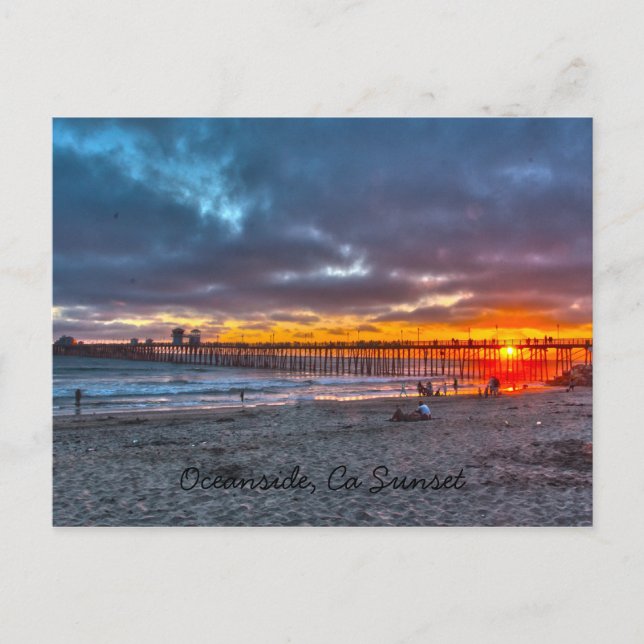 Oceanside Pier Sunset Postcard (Front)