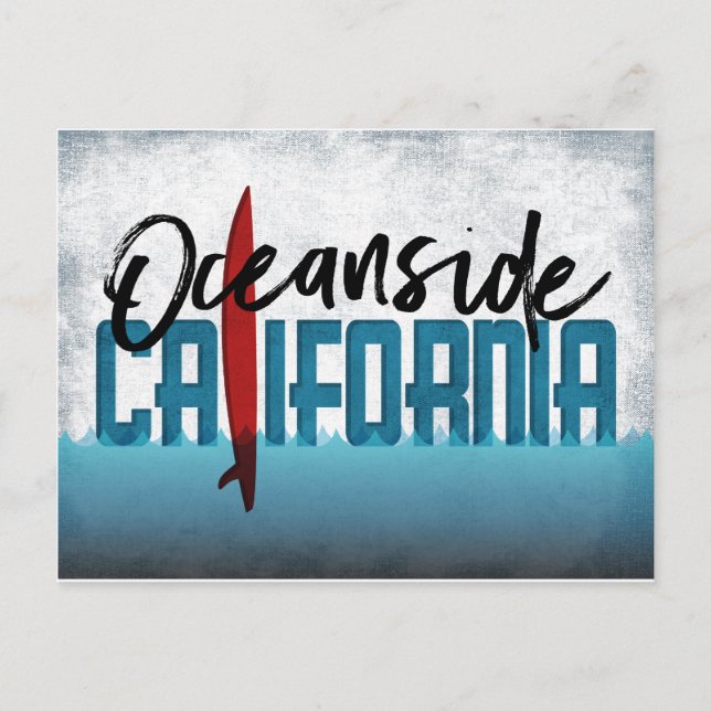 Oceanside Postcard California Postcard Surfboard (Front)