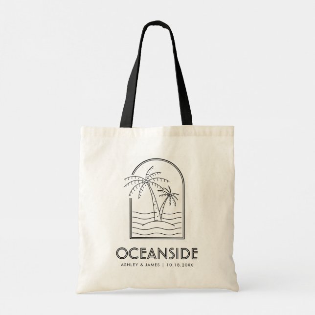 Oceanside Wedding Weekend Destination Wedding Tote Bag (Back)