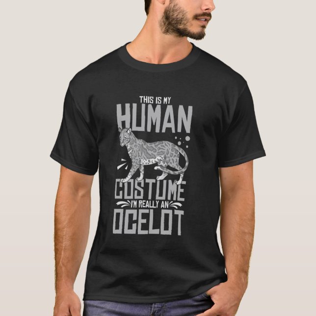 Ocelot Cat Funny Cute Animals T-Shirt (Front)