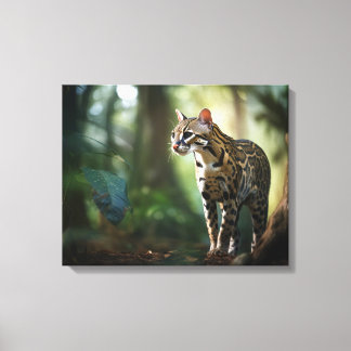 Ocelot in the jungle canvas print