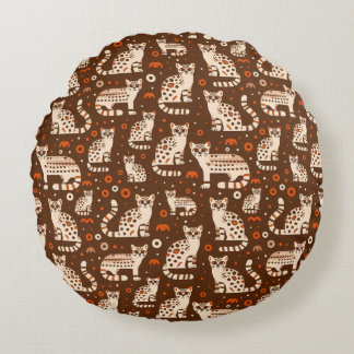 Ocelot Pattern Round Cushion
