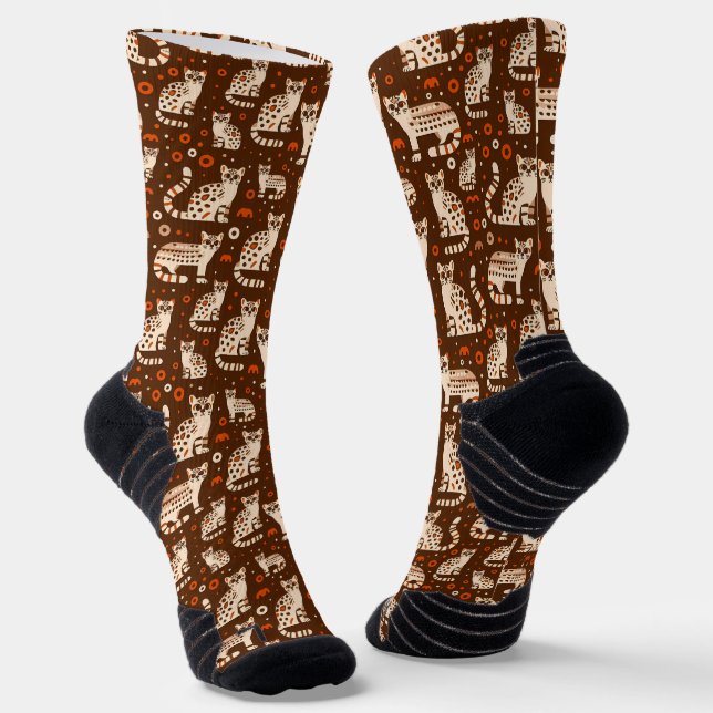Ocelot Pattern Socks (Angled)