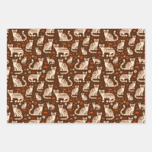 Ocelot Pattern Wrapping Paper Sheet