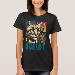 Ocelot Pop Art - Vintage Ocelot Jaguar Wild Cat Lo T-Shirt