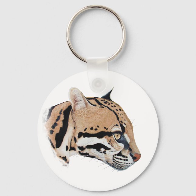 Ocelot Portrait Key Ring (Front)