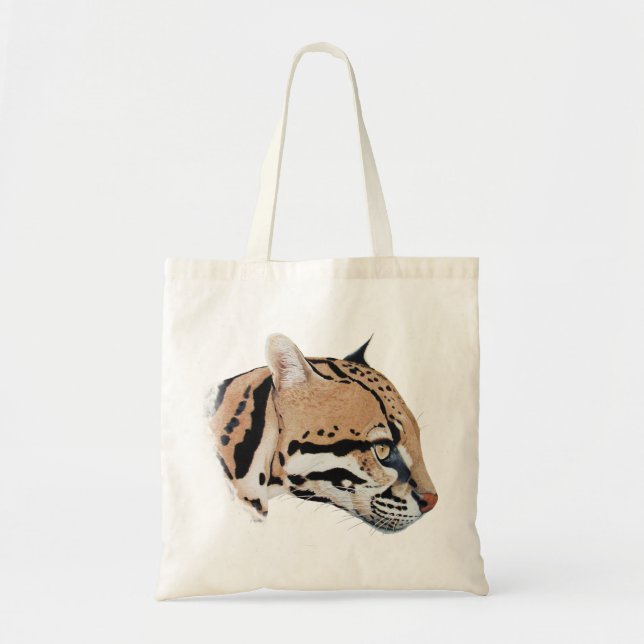 Ocelot Portrait Tote Bag (Front)