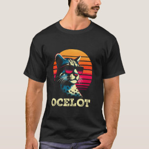 Ocelot Retro Sunset - Vintage Ocelot Jaguar Wild C T-Shirt