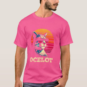 Ocelot Retro Sunset - Vintage Ocelot Jaguar Wild C T-Shirt