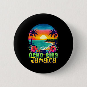 Ocho rios jamaica beach tropical sunset summer 6 cm round badge