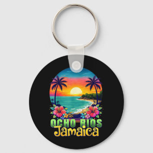 Ocho Rios Jamaica Beach Tropical Sunset Summer Key Ring