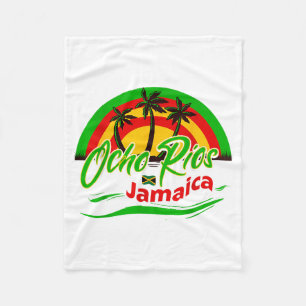 Ocho Rios Jamaica Flag Vacation Tourists Caribbean Fleece Blanket