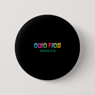 Ocho Rios Jamaica Retro Tropical Design 6 Cm Round Badge