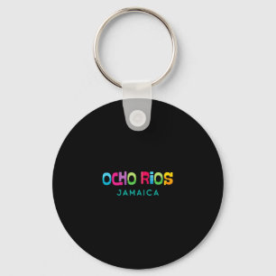 Ocho Rios Jamaica Retro Tropical Design Key Ring